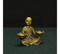 Feng Shui Small Pure Copper Brass Small Monk Buddha Incense Insert Crafts Ornaments