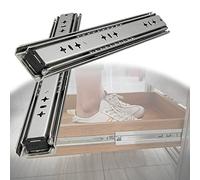 Feng Shui Solid Metal Steel Ball Bearing Runners Slides - 1 Pair 250mm 1500mm Heavy Duty Drawer Slides - 3 Folds Full Extension and Detachable - Cabinet Furniture Drawer Runners