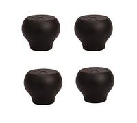 Feng Shui， Solid Wood Furniture Legs, Increase Wooden Table Legs,Cabinet Feet, Round Ball Furniture Foot pad,Heightening Table Legs,Unfinished Sofa Feet,Raise The Bed Legs,4 Pcs (Black,1.6inch/4cm)