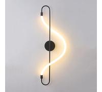 Feng Shui， Spiral LED Wall Lamp Linear Wall Sconce Creative Snake-shape Home Decor Lighting Fixture 12W, Black/Gold Indoor Long LED Wall Sconces For Bedroom Living Room Hallway
