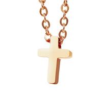 Feng Shui， Stainless Steel Cross Pendant Necklace Women's Compact Design Minimalist Jewelry Gold Tone Everyday Slim Chain Gift