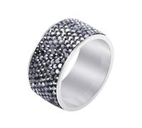 Feng Shui， Stainless Steel Rings for Women Wedding, Engagement Rings for Men Size L to X Wide Ring 12mm with Zircon