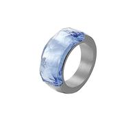 Feng Shui， Stainless Steel Rings Women, Thumb Rings for Women Size L 1/2 to R 1/2 Silver Ring with Curved Stone