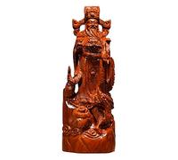 Feng Shui Statue Attract Wealth Feng Shui Ornament,Wood Carving God of Wealth Buddha Statue Decoration Home Living Room Decoration Congratulatory Gifts Sculpture ornaments