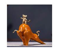 Feng Shui Statue,Bronze oxStatue, Creative Home Ornaments/feng Shui Decoration/little Mouse Standing On The Back of The oxTabletop Statue