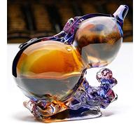 Feng Shui Statue,Colored Glaze Gourd Desk Decoration Business Crystal Business Card Case Seat High-end Desktop Crafts Wu Lou Home Practical Multifunctional Decoration Blessing Gift