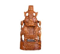 Feng Shui Statue Exquisite Hand-carved Buddha Ornaments Mahogany God of Wealth Statue-Decoration for Luck & Wealth Perfect for Your Home or Office Sculpture ornaments