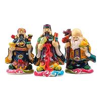 Feng Shui Statue,Feng Shui Deities Fuk Sau/Fu Lu Shou Statue Set For Good Luck Ceramic Decorations Elders Elders Wish Home Crafts Decoration Gifts Blessing Gift