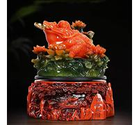 Feng Shui Statue,Feng Shui Money Frog Wealth Frog or Money Toad Statue Decoration Attract Wealth Good Luck Feng Shui Decor Lucky Frog Coin Home Decoration Blessing Gift