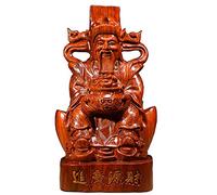 Feng Shui Statue Feng Shui Ornaments Exquisite Wood Carvings God of Wealth Living Room Buddha Statue Decoration Best Gift for Business Opening Sculpture ornaments