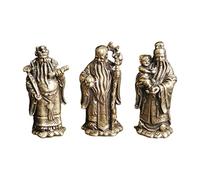 Feng Shui Statue, Immortal Ornaments Luk Sau Figurine Desk Decoration Old Copper for Hotel Home Congratulations Gifts Decors