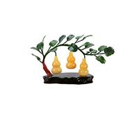 Feng Shui Statue Natural Topaz Stone Gourd Decoration On The Fifth Floor Feng Shui Auspicious Living Room Home Decoration High-end Creative Gifts Symbolize Health Sculpture ornaments