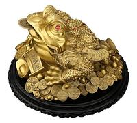 Feng Shui Statue,Pure Copper Lucky Ornaments Eng Shui Frog Money Lucky Frog Coin Chinese Charm For Prosperity Home Decoration Blessing Gift