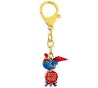 Feng Shui Strategic Rooster Standing in Chess Amulet Success Talisman Keychain