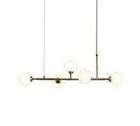 Feng Shui， Strip Type Chandelier Gold Brass Ceiling Light Fixture Mid Century During Lighting For Kitchen Dining Room Living Room-Copper 6 head Household faucets