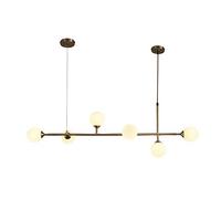 Feng Shui， Strip Type Chandelier Gold Brass Ceiling Light Fixture Mid Century During Lighting For Kitchen Dining Room Living Room-Copper 6 head Household faucets