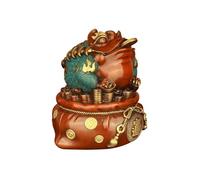 Feng Shui Table Statue 3 Legged Toad - Brass Frog Statue Animal Sculpture Lucky Figurine Home Decorations Living Room Feng Shui Ornament Lucky Money Frog Buddha Decoration (Size : M)