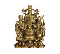 Feng Shui Table Statue Bronze Statue of Three Immortals Recruit Wealth and Receive Benefits Lucky Feng Shui Ornaments Enhance The Fortune Buddha Decoration (Size : CH)
