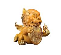 Feng Shui Table Statue Copper Fortune-Making Ornaments Retro Chinese Study Office Desktop Decorations Buddha Decoration (Color : Left, Size : L)