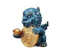 Feng Shui Table Statue Copper Fortune-Making Ornaments Retro Chinese Study Office Desktop Decorations Buddha Decoration (Color : Right, Size : L)