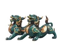Feng Shui Table Statue Copper Ornaments 1 Pair Set Chinese Wealth Inviting Feng Shui Decorations Living Room Office Decorative Crafts Buddha Decoration (Size : L)