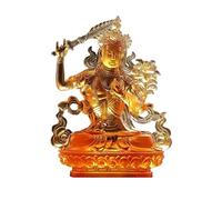 Feng Shui Table Statue Glazed Flower God of Wealth Entrance Ornaments Zen Indoor Living Room Sculpture Buddha Decoration (Color : Brass)