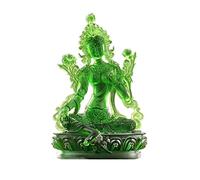 Feng Shui Table Statue Glazed Flower God of Wealth Entrance Ornaments Zen Indoor Living Room Sculpture Buddha Decoration (Color : B)
