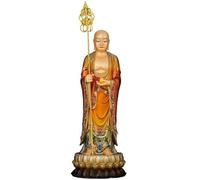 Feng Shui Table Statue Gold Family Buddha Hall Pure Copper Buddha Statue Ornament Standing Statue Living Room Offering Sheng Tang CAI Buddha Decoration(XXL)