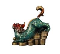 Feng Shui Table Statue Vintage Luxury Copper Fortune Ornament Chinese Living Room Entryway Office Desktop Decorations Feng Shui Accessories Buddha Decoration (Color : Right, Size : Small)