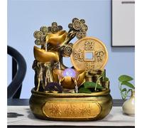 Feng Shui Tabletop Fountain Running Water Wealth Making Circulating Ornaments Opening Gifts Cornucopia Fortune Tree Crystal Ball Money Tree,Home Decor, Housewarming Gift(A(Without Mist Maker))
