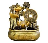 Feng Shui Tabletop Fountain Running Water Wealth Making Circulating Ornaments Opening Gifts Cornucopia Fortune Tree Crystal Ball Money Tree,Home Decor, Housewarming Gift(B(Without Mist Maker))