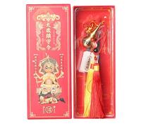 Feng Shui Tai Sui Amulet 2024 Year of The Dragon, Copper Gourd + White Jade Plaque, Great for Good Luck Wealth Success Car Decoration, Lucky Gift