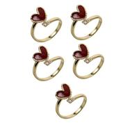 Feng Shui， The Rings Round Open Promise Love Adjustable for Shaped Band Heart Ring Zircon