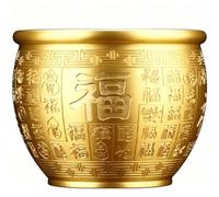 Feng Shui Treasure Bowl, Brass Wealth Cornucopia Basin for Home Decoration and Office Success, Golden Offering Bowl for Prosperity and Abundance