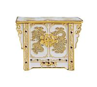 Feng Shui Treasure Chest With Double Dragon White Decorative Alloy Ornament w5650-white