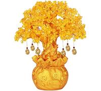 Feng Shui Tree Natural Quartz Crystal Money Bonsai Tree with Coins Home Decoration for Luck and Wealth for Home Office Decor,30cm