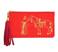 Feng Shui Tribute Horse Wealth Wallet Gui Ren Amulet Talisman Wallet, Red