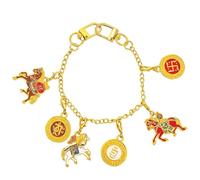 Feng Shui Trinity of Horses Bag Charm Hanging 3 Wind Horse Bag Chain Success Good Fortune Blessing Gifts