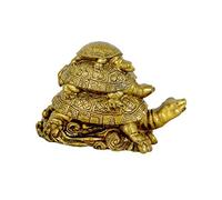 Feng Shui Triple Tortoise Turtle Family For Protection, Good Luck, Wealth And Longevity(Resin, Multicolour, 1.00) BY MYTHOLOGY CENTRE