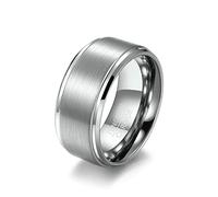 Feng Shui， Tungsten Rings Men, Engraved Rings for Men Personalized Size N to Z Silver Brushed Ring 6-10mm