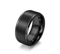 Feng Shui， Tungsten Steel Rings for Women, Mens Promise Rings Engraved Size N to Z Black Brushed Ring 6-10mm