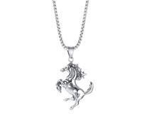 Feng Shui， Unisex Stainless Steel Creative Classic Single Shiny Crystal Inlay Silver and Black Cross Biker Pendant Amulet Crucifix Necklace