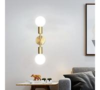 Feng Shui， Wall lamp, Brass Wall-Lamp Decoration Light with Double Head Wall Sconeces Compatible with Bathroom Bedside Vanity Mirror(Warm White(2700-3500K))
