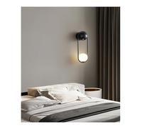 Feng Shui， Wall lamp, Led Wall Mounted Lamps for Bedroom Bedside Hotel Sconce Light Fixtures Background Decoration Lighting Bathroom(3000K,B Black 75cm)