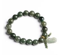 Feng Shui Wealth Attraction Bracelet A-Level Jadeite Jade Pixiu Bracelet, Tianlu Leather Demon Lucky Talisman, Chakra Gemstone Crystal Bracelet, Soul Money, Good Luck, and Evil Avoidance (Jade_7mm )