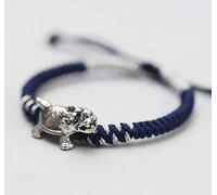 Feng Shui Wealth Bracelet Dragon 999 Pure Silver Bracelet Navy Blue Chinese Antique Style Auspicious Lucky Charm Bangle Prosperity for Money Good Luck Longevity/1996