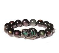 Feng Shui Wealth Bracelet Fox God Rainbow Obsidian Talisman Lucky Charm Beaded Crystal Chakra Gem Amulet for Love Attraction Money Happy Mage Popularity