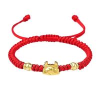 Feng Shui Wealth Bracelet Golden Dumpling Dragon Bracelet Zodiac Animal Talisman for 2024 Red S Bracelet Chinese Antique Guardian Dragon Amulet for Prosperity Flourishing Life Luck Money,/1995