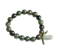 Feng Shui Wealth Bracelet - Level A Fei Cui Jade Pi Yao Bracelet for Good Luck and Prosperity - Spiritual Healing Amulet for Men and Women(7mm)