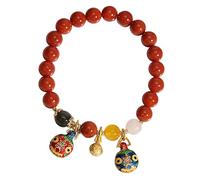 Feng Shui Wealth Bracelet South Red Carnelian Agate Enamel Auspicious Animal Crystal Bracelet Chakra Crystal Gemstone Spiritual Talisman Amulet Attract Money Longevity Against the/2027